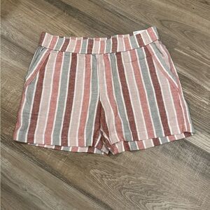 Kohl's - Linen Striped Shorts